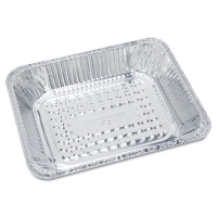 Aluminum Oblong Container, 1 lb, 4.56 x 5.56 x 1.63, Silver,