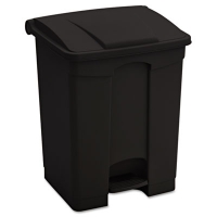 Large Capacity Plastic Step-On Receptacle, 17 gal, Plastic,