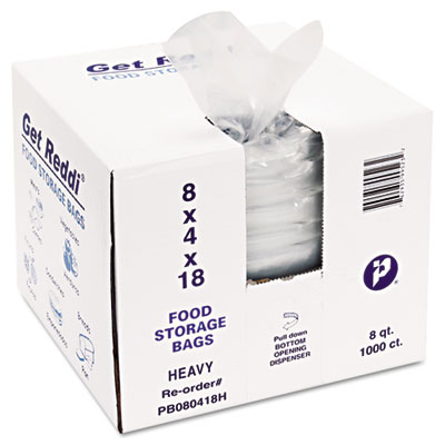 Food Bags, 2-Gallon, 8" x 4" x 18", Clear, 1,000/Carton