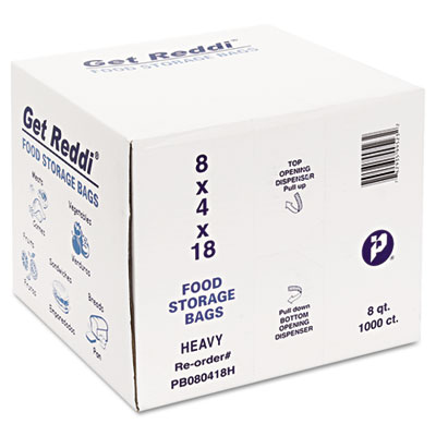 Food Bags, 2-Gallon, 8" x 4" x 18", Clear, 1,000/Carton