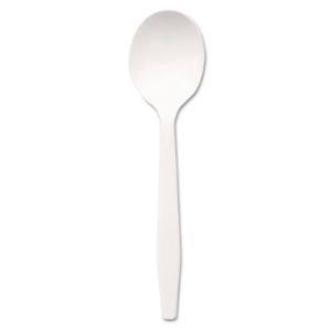 Plastic Cutlery, Mediumweight Soup Spoon, White, 1,000/Carto
