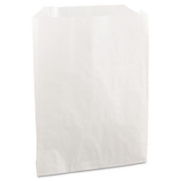 Grease-Resistant Single-Serve Bags, 6" x 0.75" x 7.25", Whit