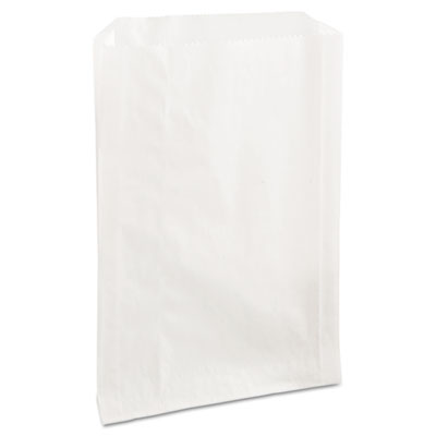 Grease-Resistant Single-Serve Bags, 6.5" x 1" x 8", White, 2