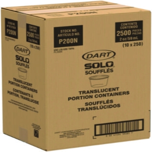 Polystyrene Portion Cups, 2 oz, Plastic, Translucent, 250/Ba