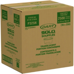 Polystyrene Portion Cups, 3.25 oz, Plastic, Translucent, 250