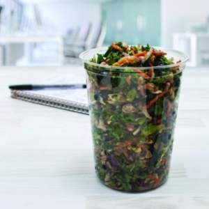 Microgourmet Plastic Deli Container, 32 oz, 4.7" Diameter x