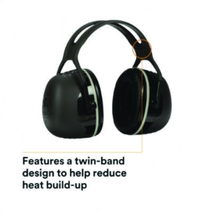 PELTOR X5A Over the Head Earmuffs, Dielectric, 31 dB NRR, Bl