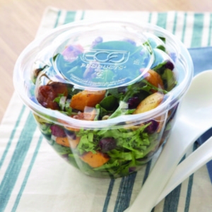 Salad Bowls, 48 oz, 6.69" Diameter x 4.38" h, Clear, Plastic