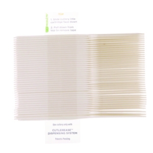 Cutlery for Cutlerease Dispensing System, Knife, Plastic, Wh