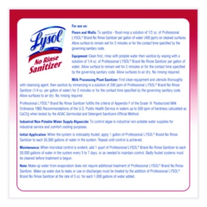 No Rinse Sanitizer Concentrate, Unscented, 1 gal Bottle, 4/C