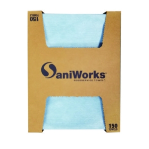Deluxe Foodservice Wiper, 1-Ply, 13 x 21, Blue, 150/Carton