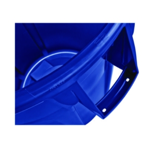 Vented Round Brute Container, 32 gal, Plastic, Blue