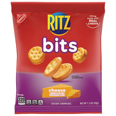 Ritz Bits, Cheese, 1.5 Oz Packs, 60/carton