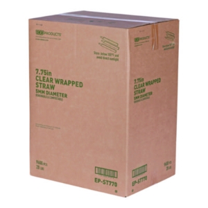 Clear Wrapped Straw, 7.75", Pla, 400/pack, 24 Packs/carton