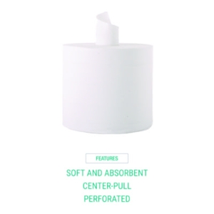 Center-Flow Perforated Paper Towel Roll, 7.3 x 15, White, 6