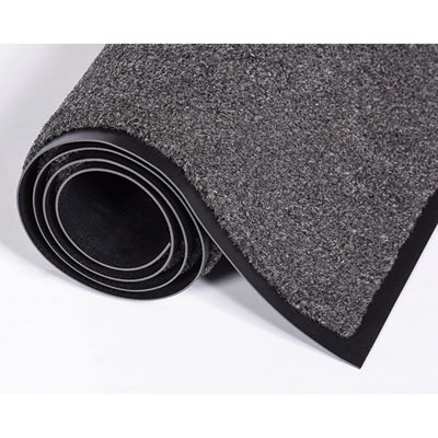Rely-On Olefin Indoor Wiper Mat, Rectangular, Charcoal Gray