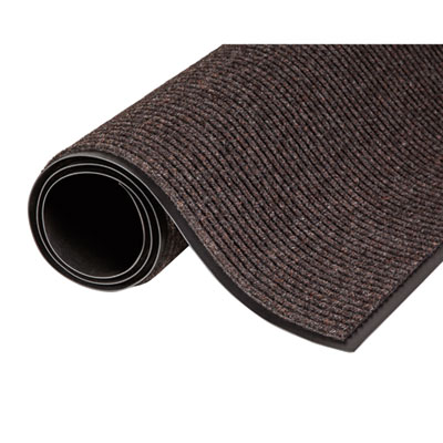 Needle-Rib Wiper/Scraper Mat, Rectangular, Brown Ribbed Surf