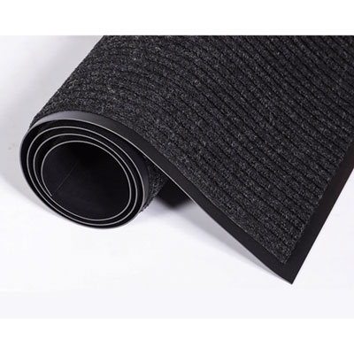 Needle-Rib Wiper/Scraper Mat, Rectangular, Charcoal Gray Rib