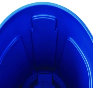 Brute Recycling Container, 44 gal, Polyethylene, Blue