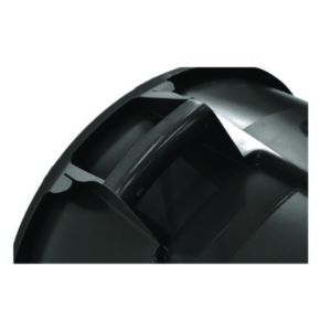 Vented Round Brute Container, 44 gal, Plastic, Black