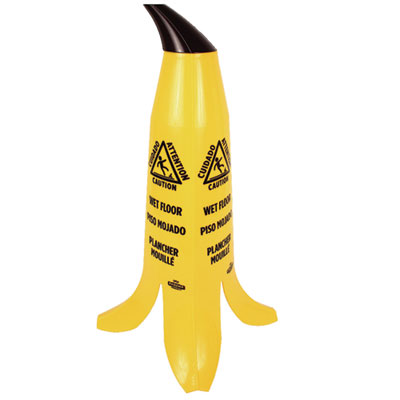 Banana Wet Floor Cones, 11 X 11.15 X 23.25, Yellow/brown/bla