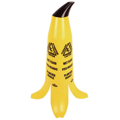 Banana Wet Floor Cones, 11 X 11.15 X 23.25, Yellow/brown/bla