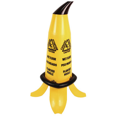 Banana Wet Floor Cones, 11 X 11.15 X 23.25, Yellow/brown/bla