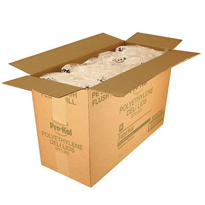 Pro Kal Polyethylene Flush Fill Round Deli Lids, 4.6" Diamet