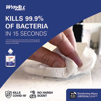 Disinfecting Wipes, 1-Ply, 5.16 x 8.5, Fresh Scent, White, 1