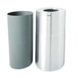 Atrium Aluminum Container with Liner, 35 gal, Aluminum, Sati