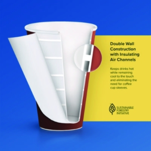 Thermoguard Insulated Paper Hot Cups, 20 oz, Steam Print Des
