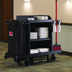 Standard Housekeeping Cart, Plastic, 1 Shelf, 24" x 62.13" x