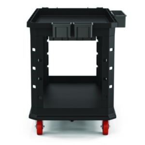 Heavy Duty Plus Utility Cart, Plastic, 2 Shelves, 6 Bins, Ca