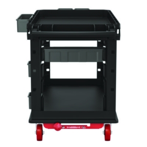 Heavy Duty Plus Utility Cart, Plastic, 2 Shelves, 6 Bins, Ca