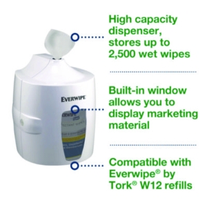 Centerfeed Wet Wipe Dispenser, 10.04 x 10.73 x 13.18, White