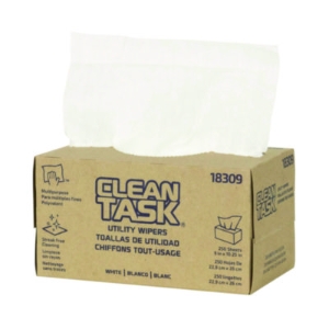 Clean Task Utility Wipers, 1-Ply, 9 x 10.25, White, 250 Shee
