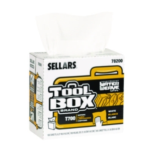 TOOLBOX WaterWeave T700 Wipers, 1-Ply, 8.27 x 16.5, White, 1