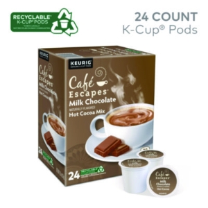 Cafe Escapes Milk Chocolate Hot Cocoa K-Cups, 24/box
