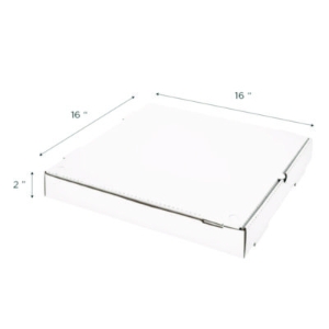 Corrugated Pizza Boxes, 16 x 16 x 1.97, White/Brown, 50/Cart
