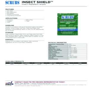 Insect Shield Insect Repellent Wipes, 8 x 10, 100/Carton
