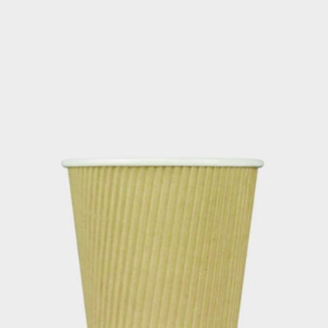 Ripple Hot Cups, 10 oz, Paper, Kraft/White, 500/Carton