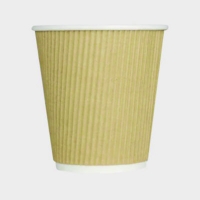 Ripple Hot Cups, 10 oz, Paper, Kraft/White, 500/Carton