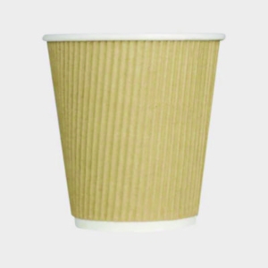 Ripple Hot Cups, 10 oz, Paper, Kraft/White, 500/Carton