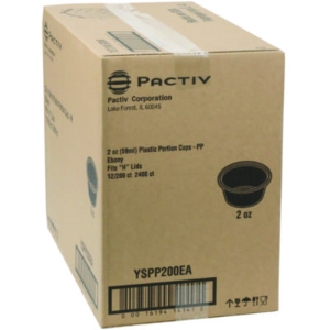 Plastic Portion Cup, 2 oz., Black, 2,400/Carton