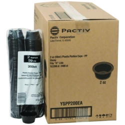 Plastic Portion Cup, 2 oz., Black, 2,400/Carton