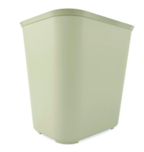 Fiberglass Wastebasket, 10 gal, Fiberglass, Beige
