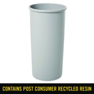 Untouchable Large Plastic Round Waste Receptacle, 22 gal, Pl