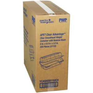 Hoagie Hinged Lid Container, 9 x 5.5 x 3.2, Clear, Plastic,