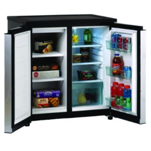5.5 Cu.Ft. Side by Side Refrigerator/Freezer, Black/Platinum