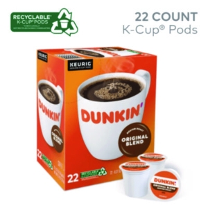 K-Cup Pods, Dunkin Regular, 88/Carton